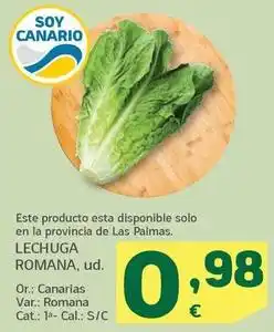 HiperDino Lechuga romana oferta