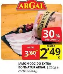 Supermercados MAS Argal - jamón cocido extra bonnatur oferta