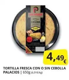 Supermercados MAS Palacios - tortilla fresca con o sin cebolla oferta