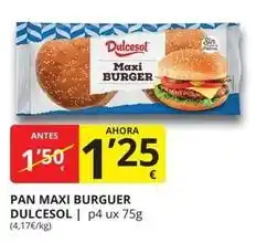 Supermercados MAS Dulcesol - pan maxi burguer oferta