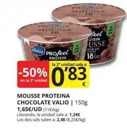 Supermercados MAS Valio - mousse proteina chocolate oferta