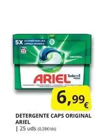 Supermercados MAS Ariel - detergente caps original oferta