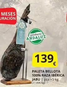 Supermercados MAS Jabu - paleta bellota 100% raza ibérica oferta