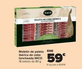 Carrefour Nico - maletín de paleta ibérica de cebo loncheada oferta