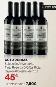 El Corte Inglés Coto de imaz - tinto reserva d.o.ca. rioja oferta