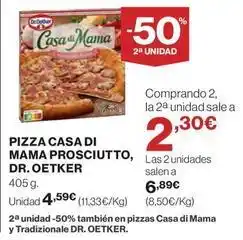 El Corte Inglés Dr oetker - pizza casa di mama prosciutto oferta