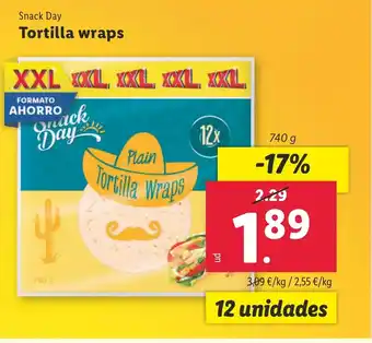 Lidl Snack Day Tortilla wraps oferta