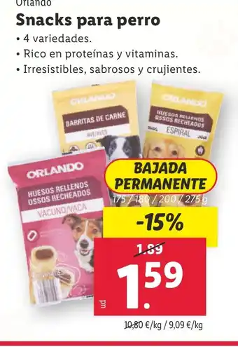 Lidl Orlando Snacks para perro oferta