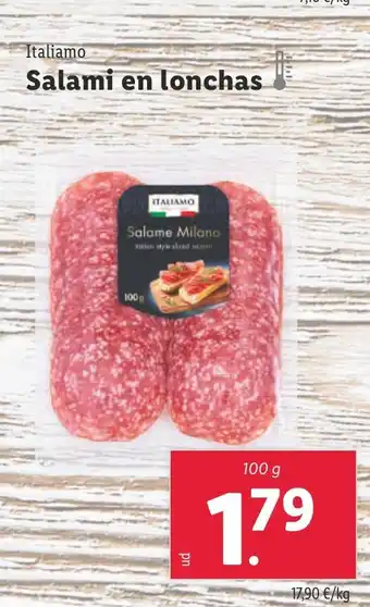 Lidl Italiamo Salami en lonchas oferta