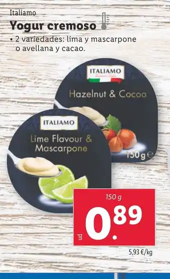 Lidl Italiamo Yogur cremoso oferta