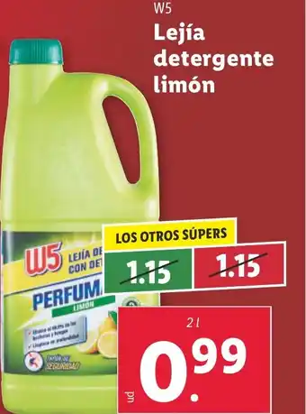 Lidl W5 Lejía detergente limón oferta