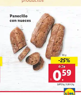 Lidl Panecillo con nueces oferta