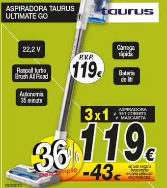 Bazar El Regalo Aspiradora Taurus Ultimate Go oferta