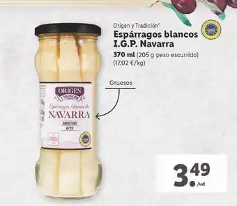 Lidl Origen Y Tradición Espárragos Blancos I.g.p. Navarra oferta