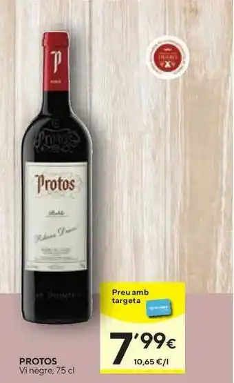 Caprabo Protos Vi Negre 75cl oferta