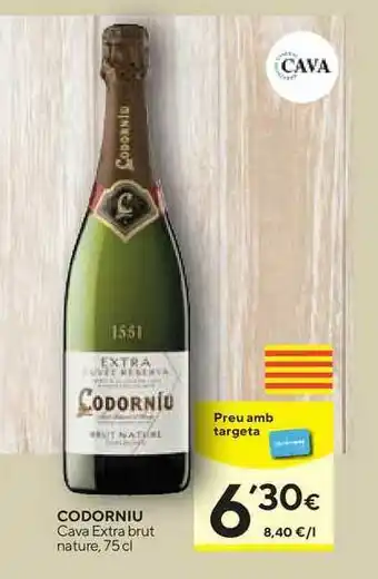 Caprabo Codorniu Cava Extra Brut Nature 75cl oferta