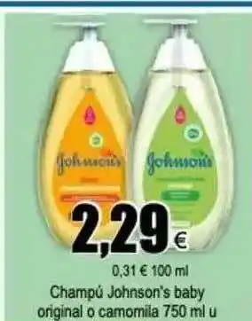 FROIZ Champú Johnson's Baby Original O Camomila 750ml oferta