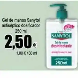 FROIZ Gel De Manos Sanytol Antiséptico Dosificador 250ml oferta