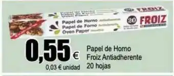 FROIZ Papel De Horno Froiz Antiadherente 20 Hojas oferta