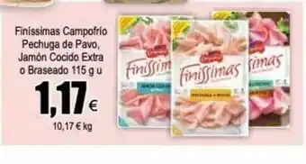 FROIZ Finissimas Campofrio Pechuga De Pavo Jamón Cocido Extra O Braseado oferta
