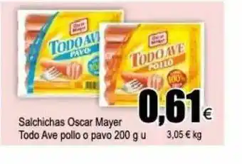 FROIZ Salchichas Oscar Mayer Todo Ave Pollo O Pavo 200g oferta