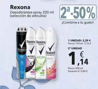 Clarel 2a -50% Rexona Desodorante Spray oferta