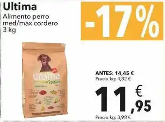 Clarel Ultima Alimento Perro Med Max Cordero 3kg oferta