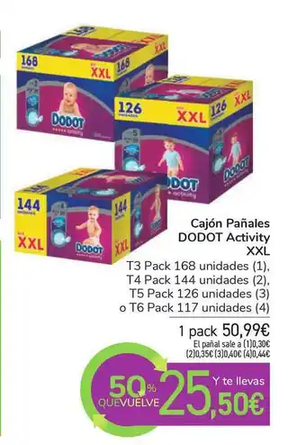 Carrefour Cajón Pañales Dodot Activity Xxl oferta
