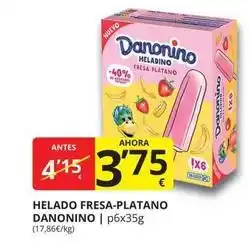 Supermercados MAS Danonino - helado fresa-platano oferta