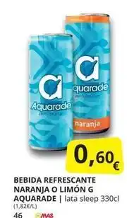 Supermercados MAS Aquarade - bebida refrescante naranja o limón g oferta