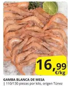 Supermercados MAS Gamba blanca de mesa oferta