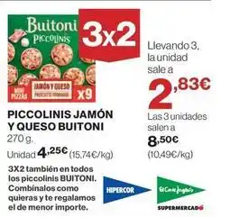 El Corte Inglés Buitoni - piccolinis jamón y queso oferta