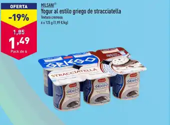 ALDI MILSANIⓇ Yogur al estilo griego de stracciatella oferta