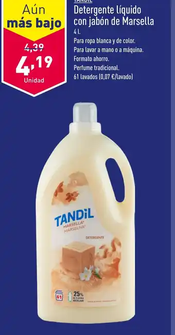 ALDI TANDIL® Detergente líquido con jabón de Marsella oferta