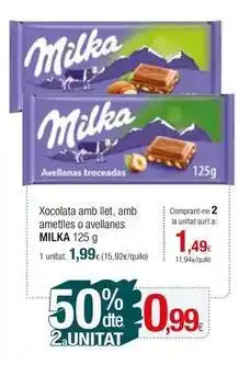 Condis Milka - xocolata amb llet oferta