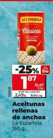 Dia La española - aceitunas rellenas de anchoa oferta