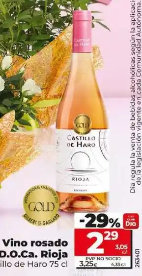 Dia Castillo de haro - vino rosado d.o.ca. rioja oferta