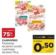 Alimerka Campofrío - finíssimas de jamón cocido o pechuga de pavo oferta