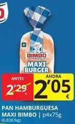 Supermercados MAS Bimbo - pan hamburguesa maxi oferta