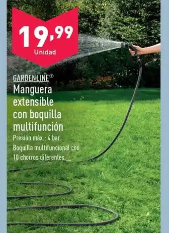 ALDI GARDENLINE® Manguera extensible con boquilla multifunción oferta