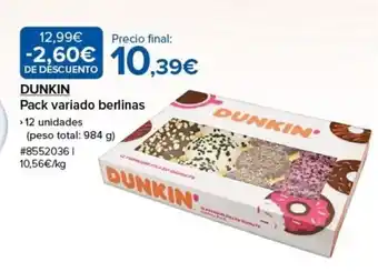 Costco DUNKIN Pack variado berlinas oferta