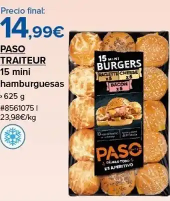 Costco Paso Traiteur 15 Mini Hamburguesas oferta