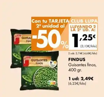 Supermercados Lupa FINDUS Guisantes finos, 400 gr. oferta