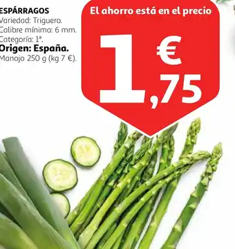 Alcampo ESPÁRRAGOS oferta