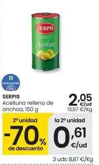 Eroski Serpis - aceituna rellena de anchoa oferta