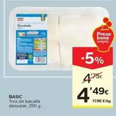 Caprabo Basic - tros de bacallà dessalat oferta