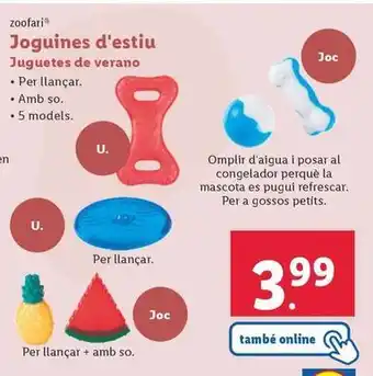 Lidl Zoofari - juguetes de verano oferta