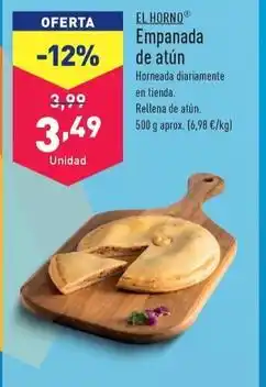 ALDI El horno - empanada de atún oferta