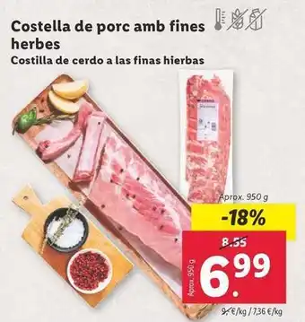 Lidl Costilla de cerdo a las finas hierbas oferta