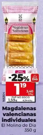 Dia El molino de dia - magdalenas valencianas individuales oferta